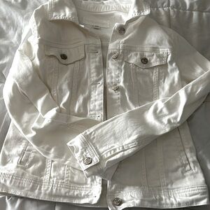 Size Small, Full Length, White Denim Jacket, Maurice’s